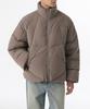 Structured Down Puffer Short Padded Jacket [Taupe]
