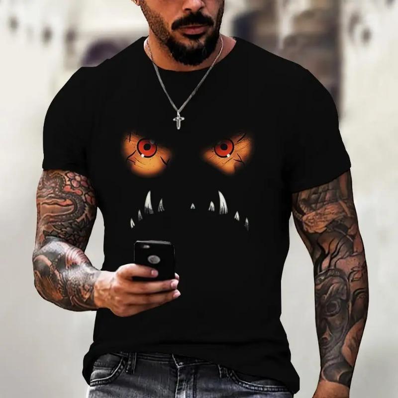 Devil Graphics T-Shirt Casual Men's Short Sleeved Tees Summer Mens Clothing Loose T-Shirt For Men Oversized Tops Streetwear