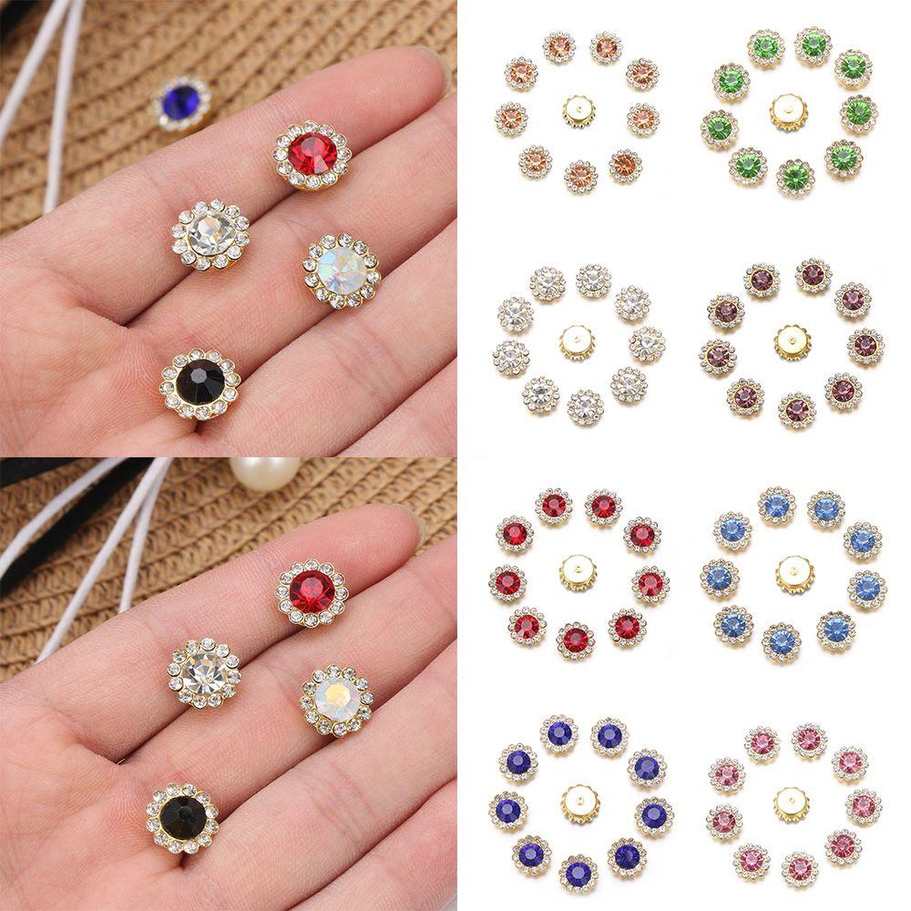 DIY Craft Flower-shaped Hat Accessories Clothes Decoration Rhinestone Crystal Glass Stone Buttons