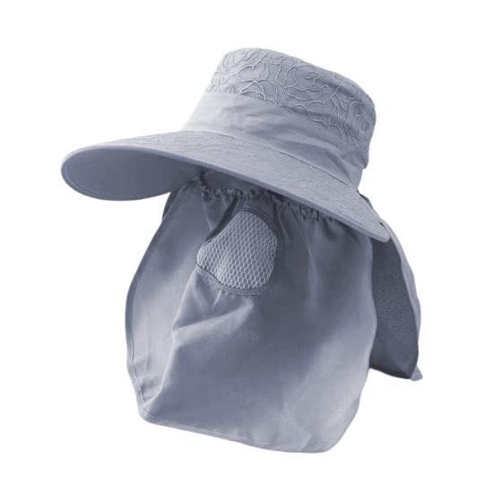 Sun Hat High-Density Sunscreen Fabric UPF50+ Protection Wide Brim Fisherman Hat Shawl Face Guard Design Outdoor Summer Hat