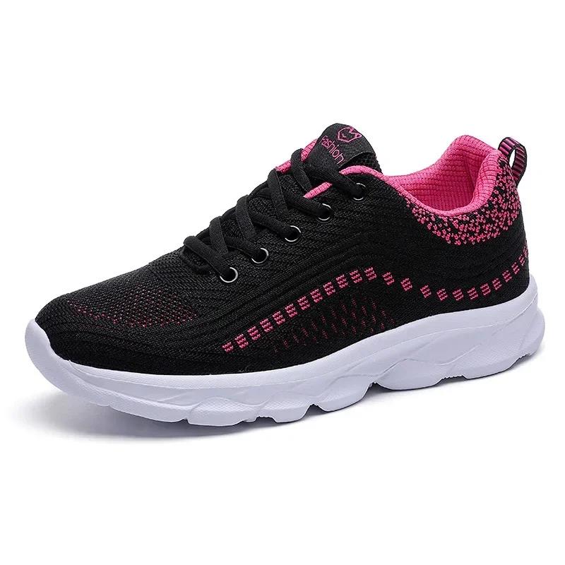 Leichte Damen Laufschuhe Atmungsaktive Damen Wanderschuhe Outdoor Weiche Damen Freizeitschuhe Schnürschuhe Tennis Rutschfeste Ballerinas