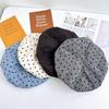 Literary Polka Dot Berets Artistic Newsboy Hat Versatile Painter Hat  for Women