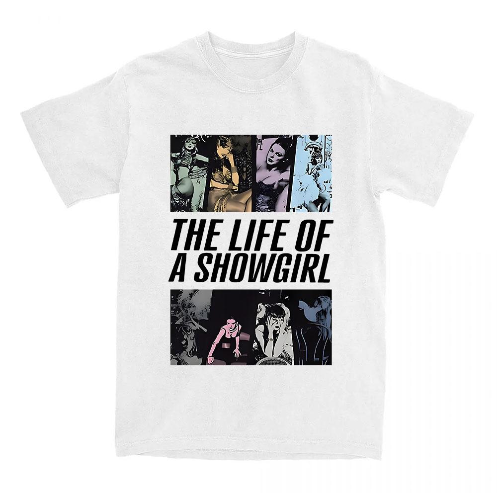 Album La Vie d'une Showgirl Impression T-shirt Manches Courtes Coton Col Rond T-shirts Décontracté Unisexe Streetwear Vêtements Femme Homme Tee