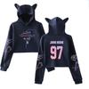 Bts Unisexe Kpop jung Kook Jimin 95 97 Hoodie Sweatshirt Oreilles de Chat Crop Tops