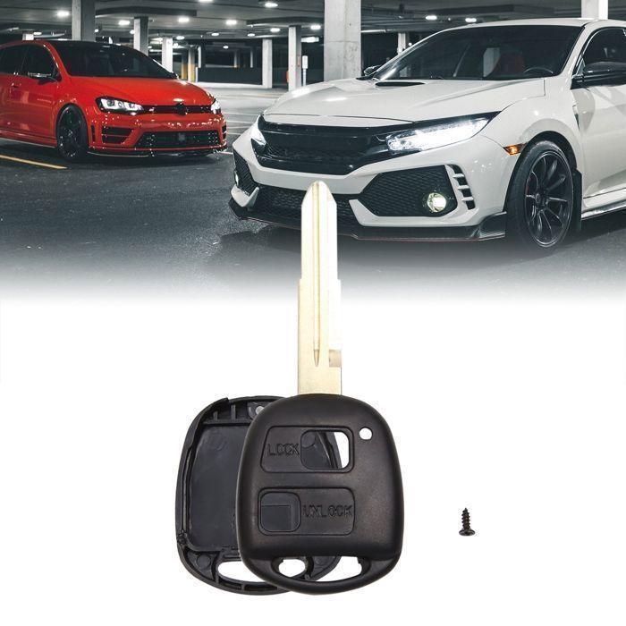 VOCOSTE Key Shell for Toyota Avensis Celica Corolla Camry Echo Kluger Land Cruiser Remote Control 2 Buttons Blade Box Replacement