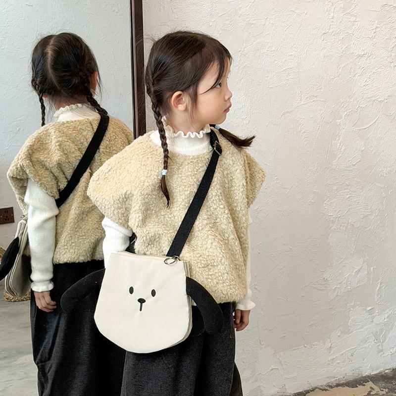Toddler Canvas Bear Bag With Functional Design And Easy Carry For School Days