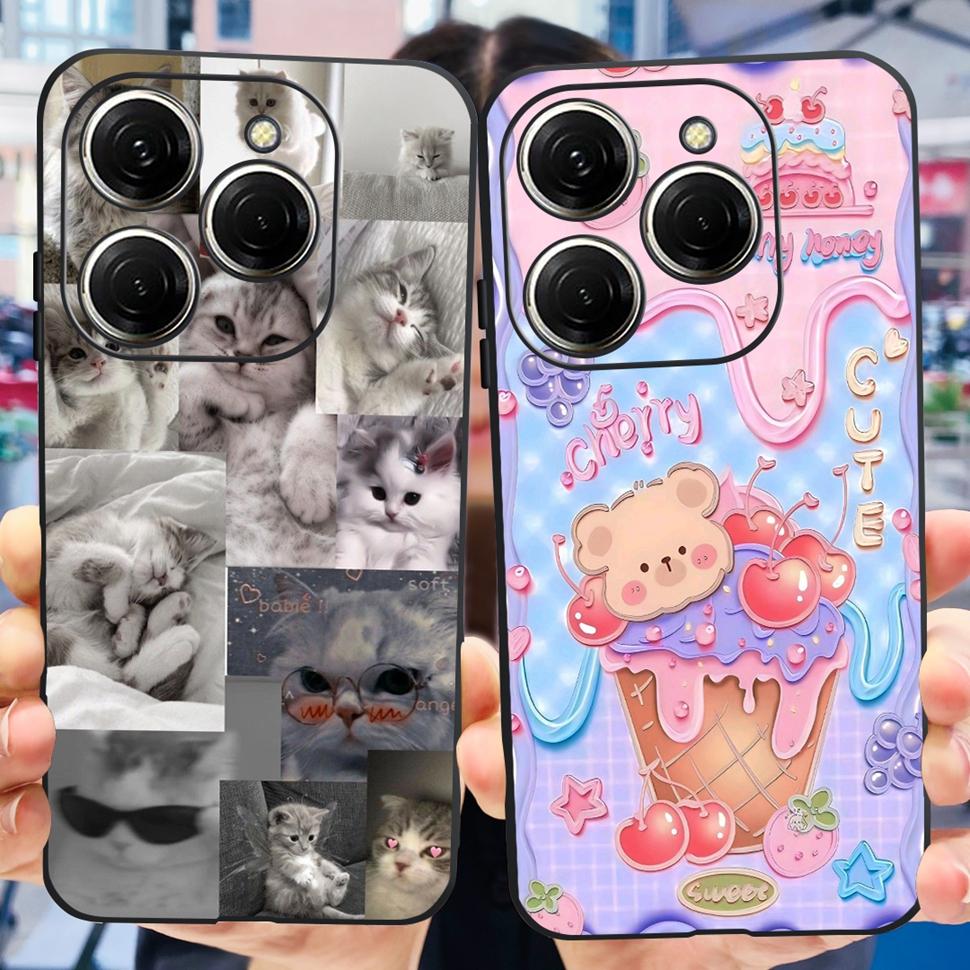 For Tecno Spark 20 Pro Casing KJ6 Luxury Candy Painted Cover Soft Silicone Case For Tecno Spark 20 Spark20 Pro Housing Funda