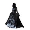 Robe de Sorcière d'Halloween à Capuche Costume Cosplay Pour Femmes En Tissu Polyester Pour Spectacle sur Scène