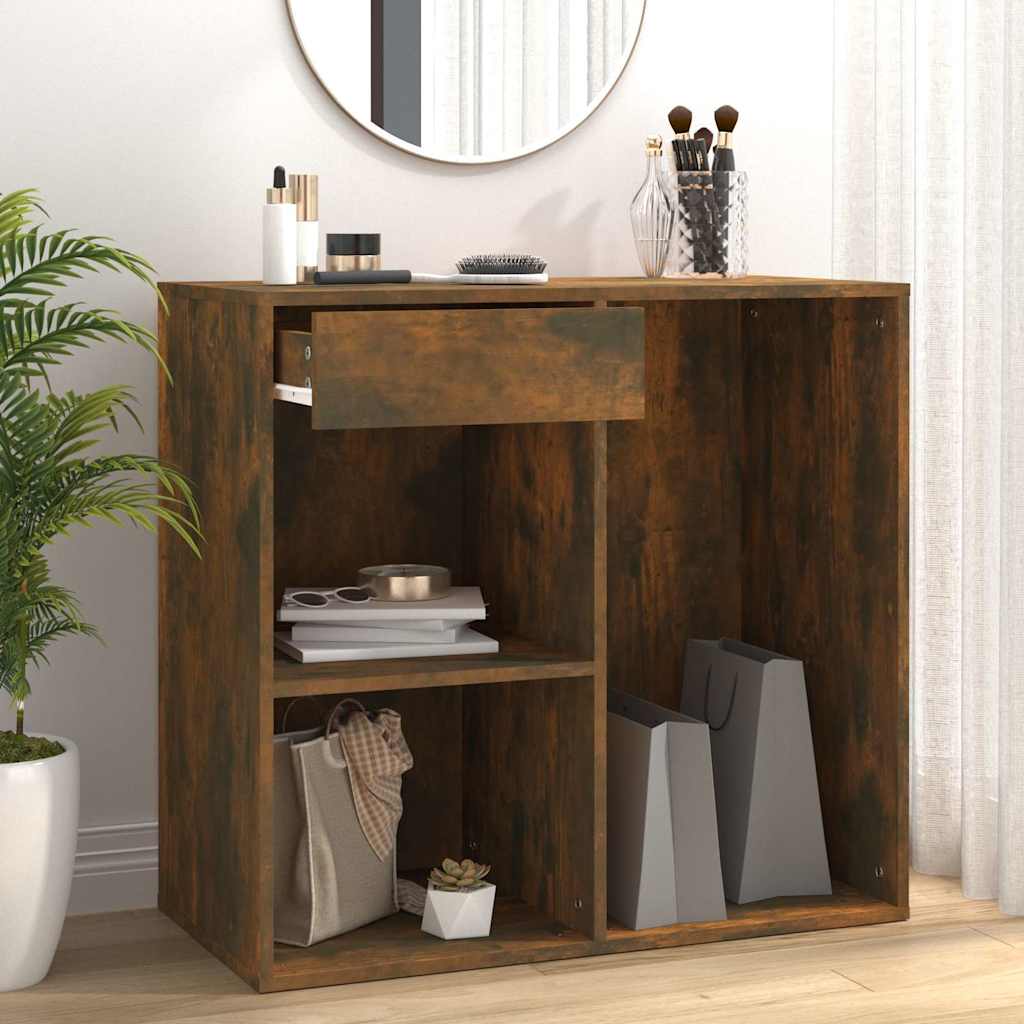 Cosmetic Cabinet Smoked Oak 80 X 40 X 75 Cm Engineered Wood