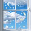 Laser Mond- und Stern-Glastüren und -fenster Balkon Heimhintergrund Verschönerung und Dekoration Fensteraufkleber