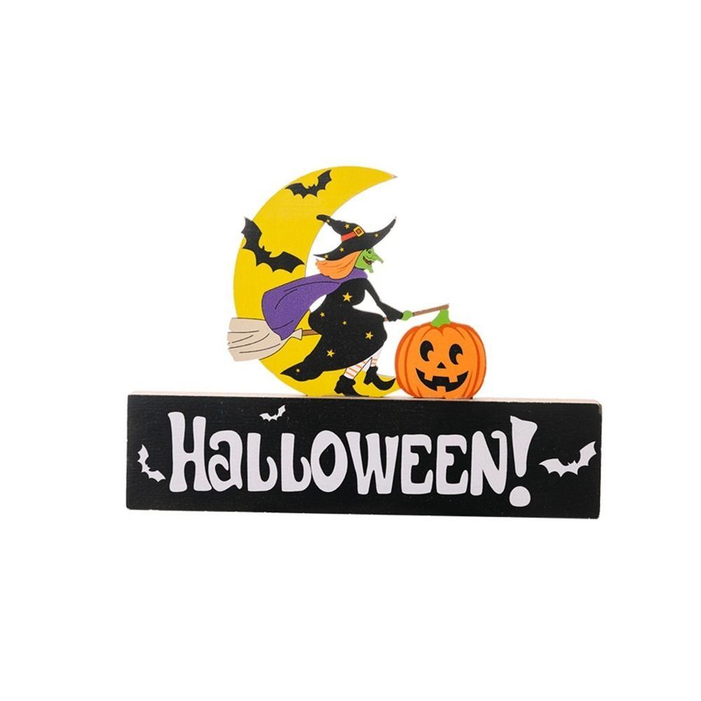 Trick or Treat Halloween Wooden Ornaments DIY Gifts Atmosphere Prop Desk Ornaments Festival Pumpkin Ghost Pumpkin Ghost Decor