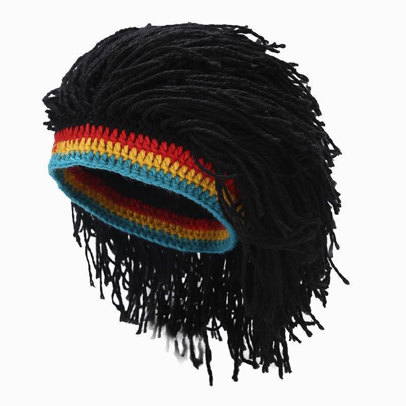 Unisex Funny Dreadlock Wig Beanie Hat Warm Knit Hip Hop Party Headwear for Men Women