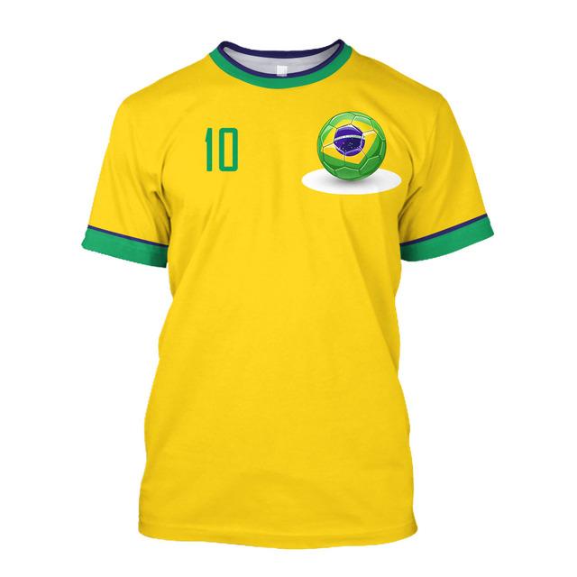 Men T Shirt Brazil Jersey 3D Graphics Brazilian Flag Printed Women Short Sleeve Shirts Casual Male Tops Men Clothing