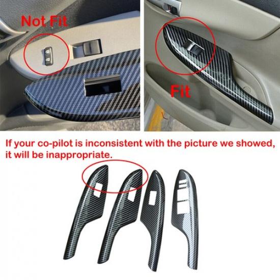 For Toyota Corolla 2007-2013 Carbon Fiber Door Window Switch Panel Cover Trim