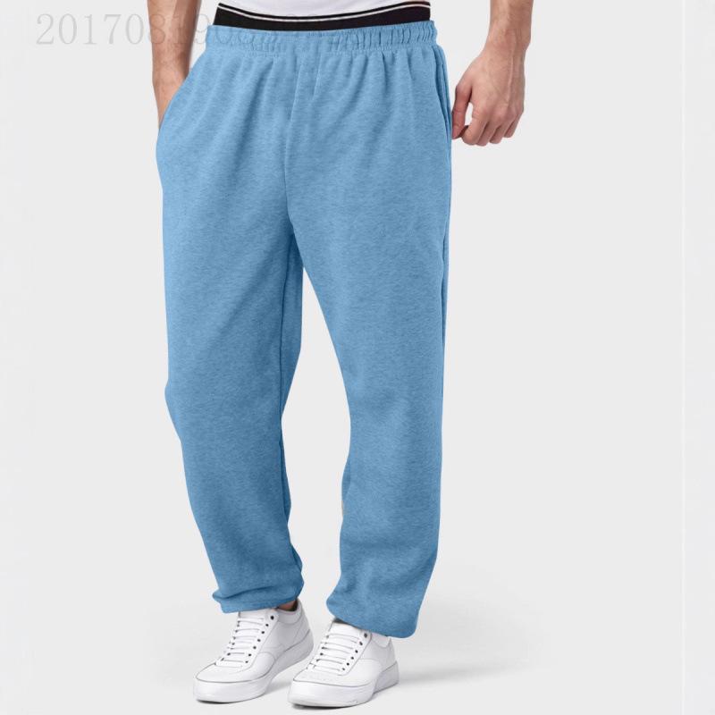 2026 New Vintage Trendy Loose Wide-leg Pants Men's Casual Pants Pure Color Versatile Fleece Sweatpants