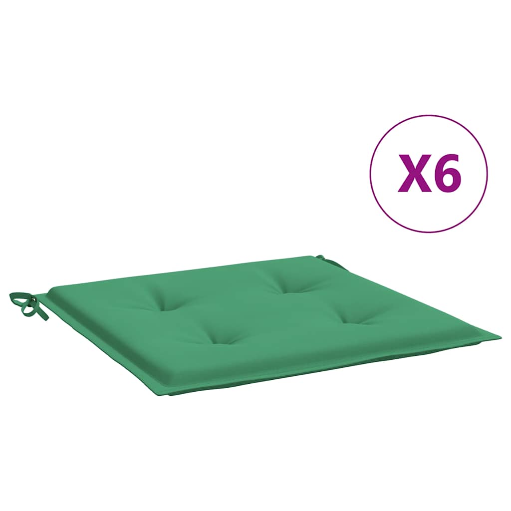 Garden Chair Cushions 6 pcs Green 40x40x4 cm Oxford Fabric