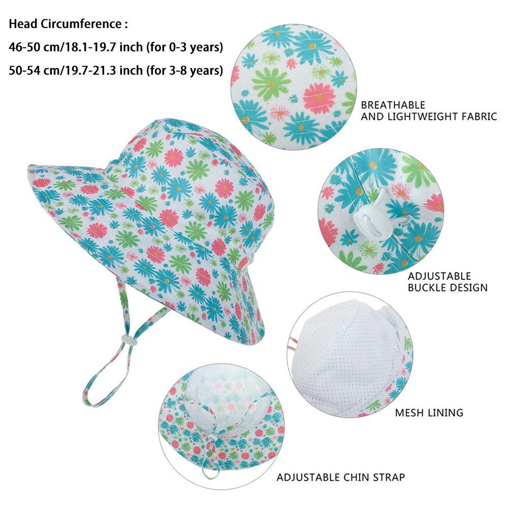Wide Brim UV Protection Swimming Hats Baby Sun Hat Bucket Hat Beach Cap with Adjustable Chin Strap