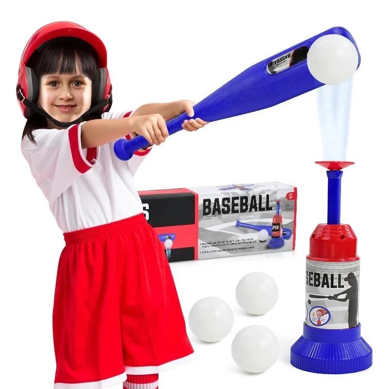 Ungiftiges Baseball-Spielzeugset für Kinder, verstellbarer automatischer Pitching-Baseball, Outdoor-Spielzeug für den Garten, Sport für interaktives Eltern-Kind-Spiel