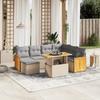 Vidaxl 8-Cz. Set di Mobili da Giardino con Cuscini, Beige, Polyrattan