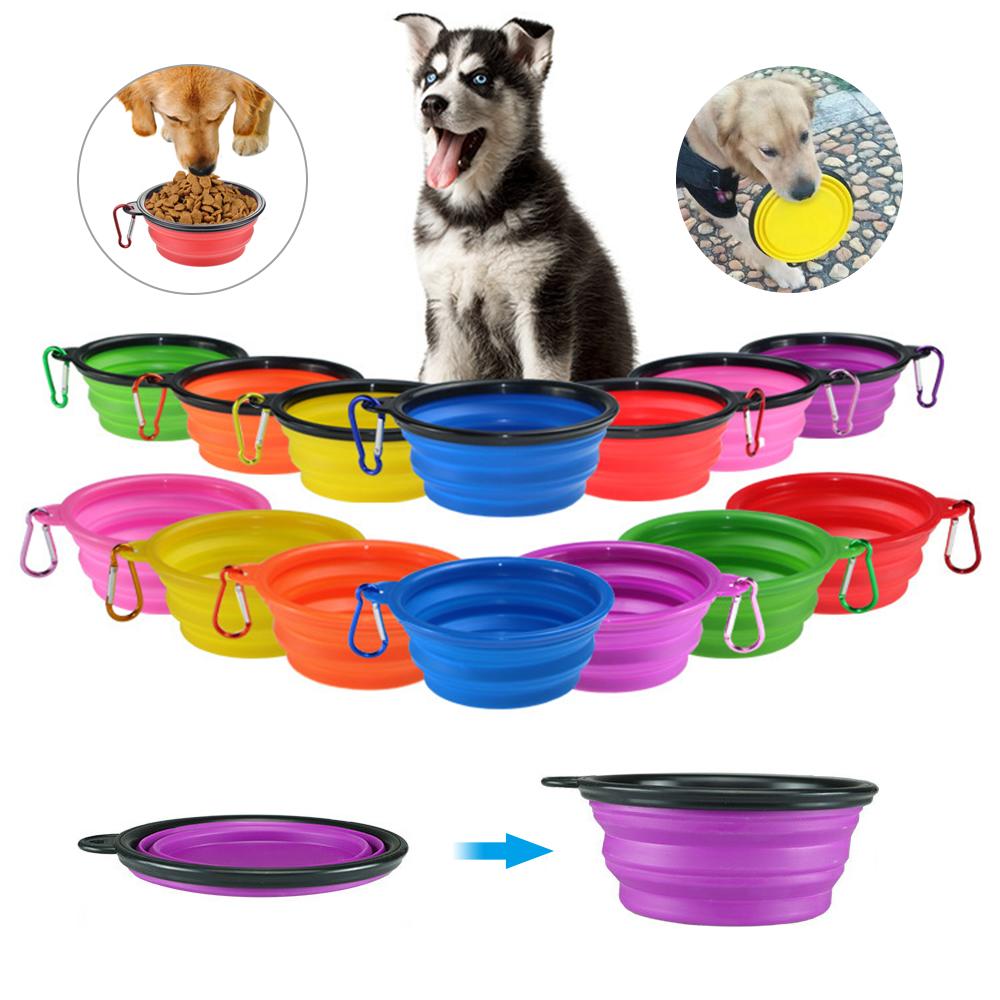 Dog Bowl Portable Folding Pet Bowl Collapsible Silicone Water Bowl For Dog Outdoor Travel Puppy Feeder Dish Food Container Decor
