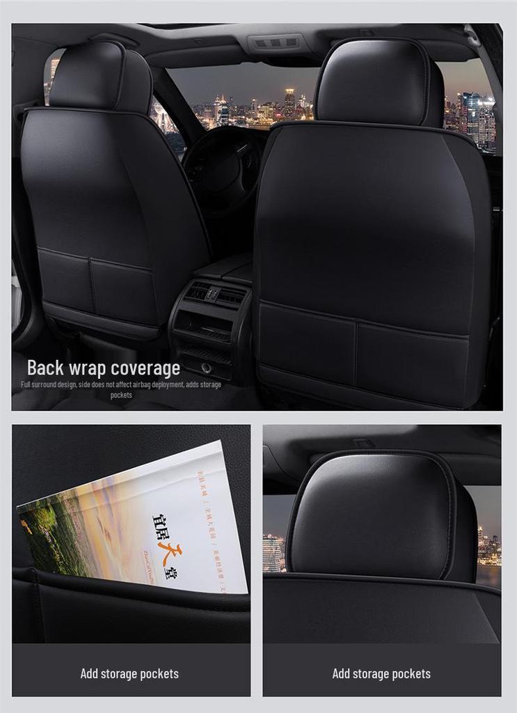 Universal Full Leather Car Seat Cushion - Vacuum-Packaged, Full Coverage Seat Cover