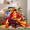D. Luffy Anime Puzzle Print Blanket Warm Comfortable Flannel Cover For Bedrooms, Sofas, Beds, Chairs LXR161