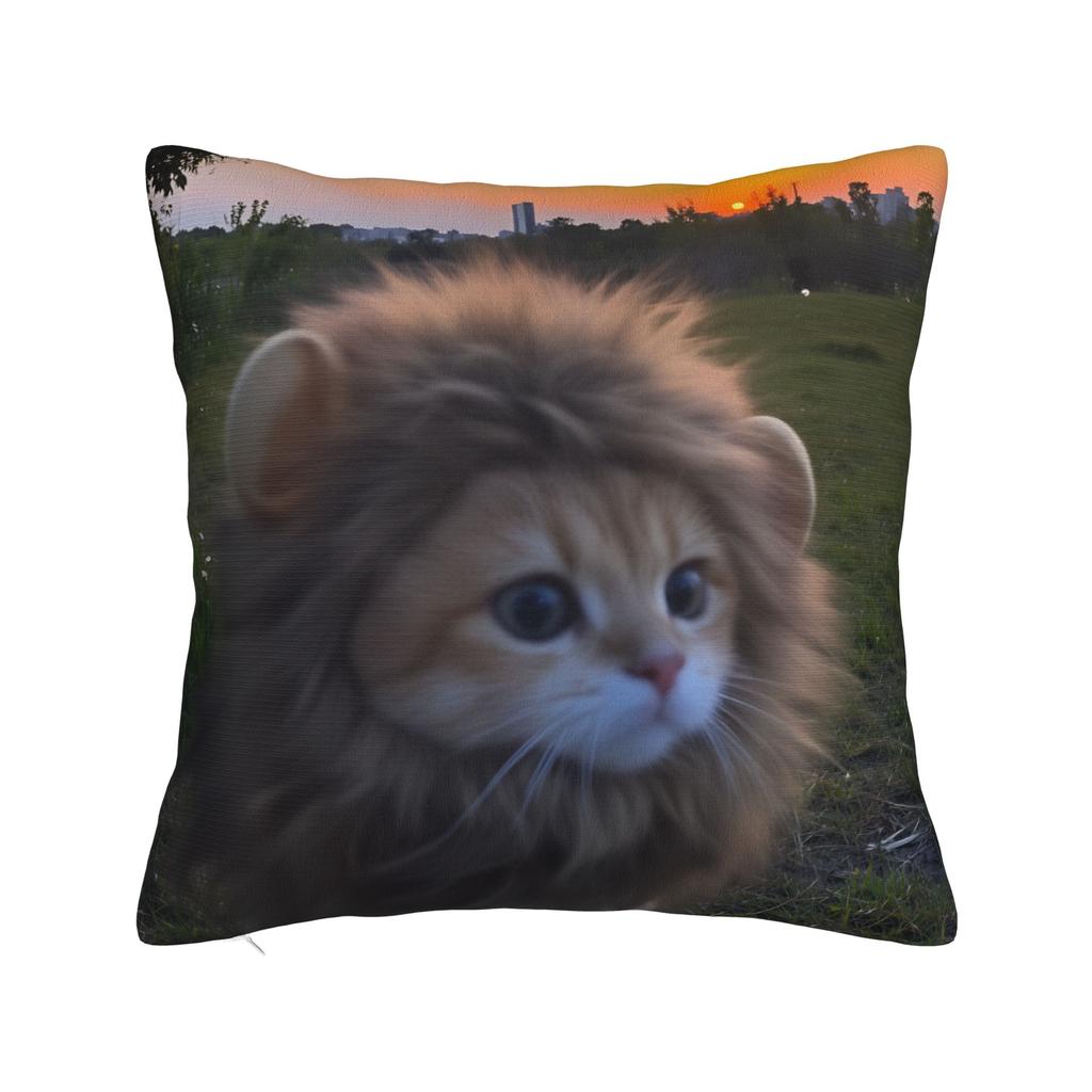 Cat Memes Funny Meme Print Pillow Cover Custom Cushion Cover Kawaii Pillow Case For Living Room Chair