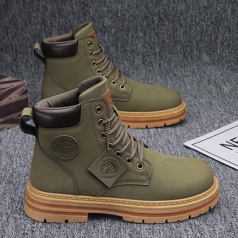 New Autumn Men's Boots Men Leather High Top Shoes Man Motorcycle Ankle Boots Men Winter Safety Boots Man Shoes Botas Para Hombre