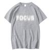 Summer Unisexs 100 Cotton High Quality Casual Sports Loose Oversized Funny Focus Print Round Neck Short Sleeved Tshirt Tops
