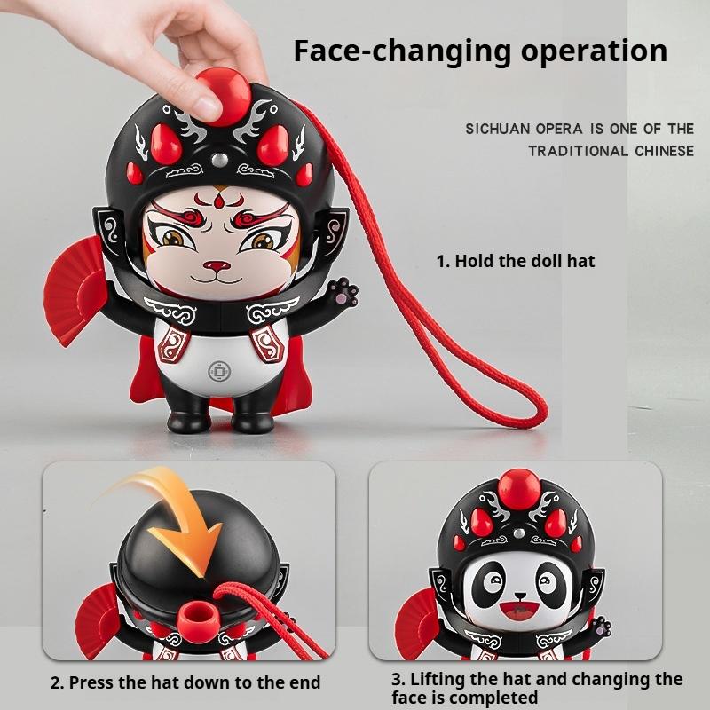 Nationaler Trend Kultur Panda Gesicht wechselnde Puppe Sichuan Oper Maske Kleine Puppe Souvenir Kreatives besonderes Spielzeug