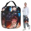 Satoru Gojo Anime Sac à Lunch Isotherme Japonais pour Femmes Bureau Refroidisseur Boîte Thermique Alimentaire Sac Tote Boîtes à Lunch Portables Contenant