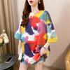 T-shirt coréen oversize d'été 2025 vintage imprimé Tie-dye à manches courtes pour femmes Harajuku y2k Tops streetwear pour jeune fille