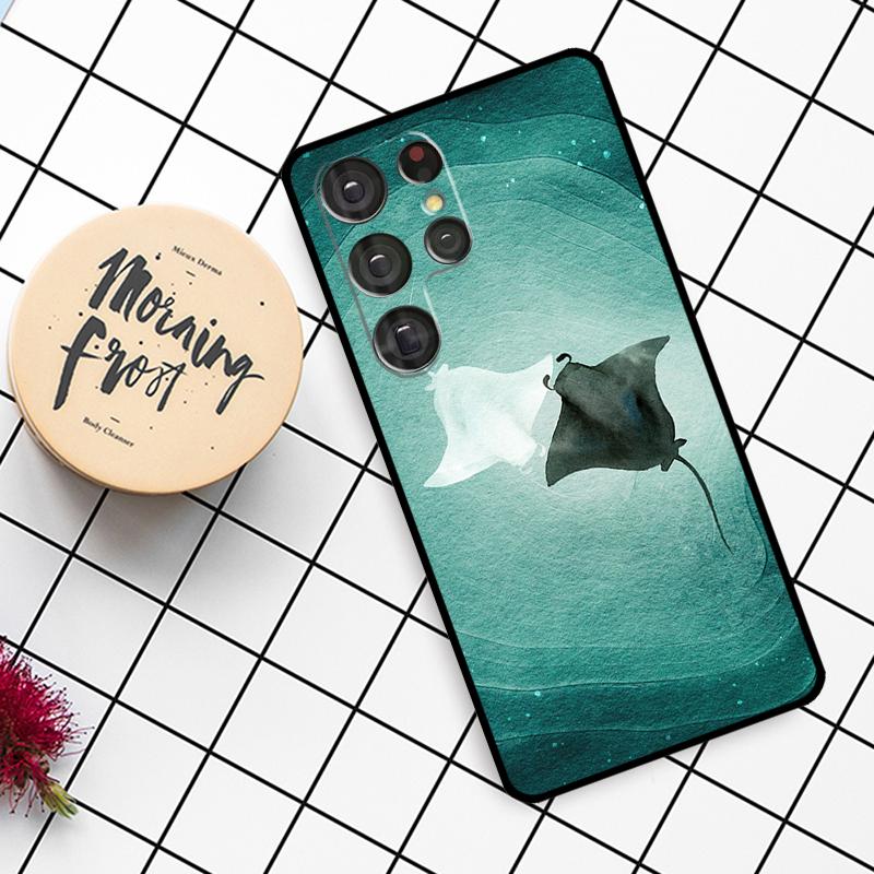 Capa Animal Raia Manta Para Samsung Galaxy S21 S22 S23 S24 S25 Ultra S9 S10 S25 Plus S25 FE S20 FE Capa de Telefone
