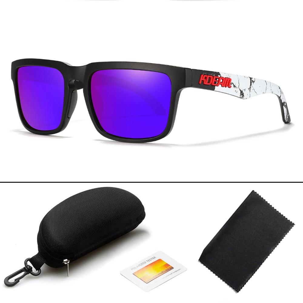 KDEAM Occhiali da Sole Polarizzati Quadrati Unisex Stile Retro per Esterno Leggeri Comodi Moda Occhiali da Sole da Donna Con Custodia Rigida