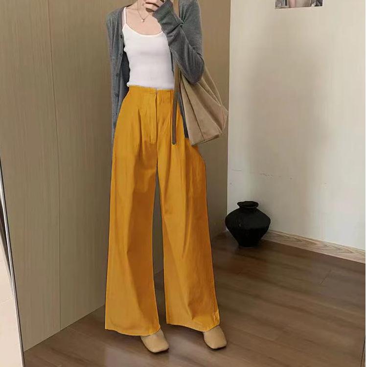 2026 Spring Korean Wide-Leg High Waist Casual Pants - Slimming, Fashionable, Versatile Drape