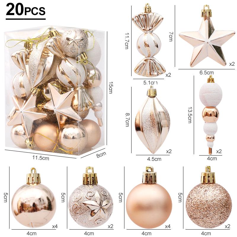 29/20Pcs Christmas Tree Balls Hanging Pendant Candy Cane Pine Cone Ornament Set Christmas Home Decoration 2025 Navidad New Year