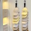 Stainless Steel Hat Rack with 8 Clips – Holds 16 Baseball Caps – Non-Motorized Hat Storage Organizer for Home and Closet