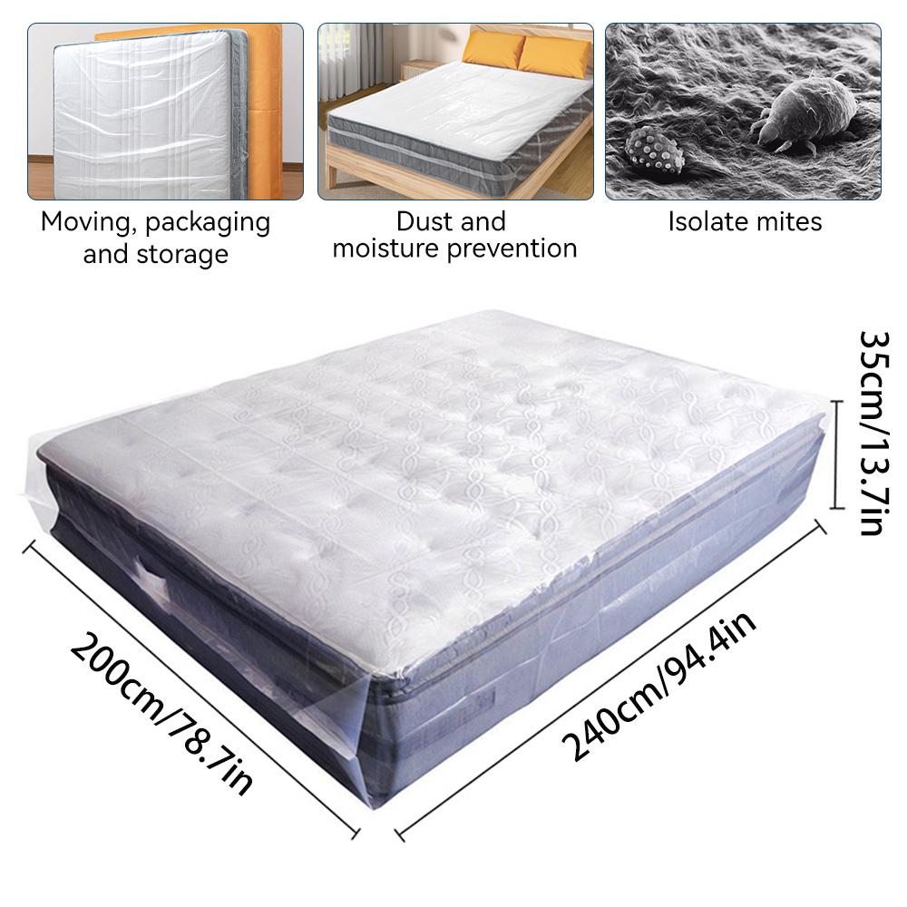 150/200x240x35cm Matratzenschoner Verpackungsbeutel Feuchtigkeitsgeschützt Staubschutz Dicke 0,08mm PE Transparent Umzug Heimaufbewahrung