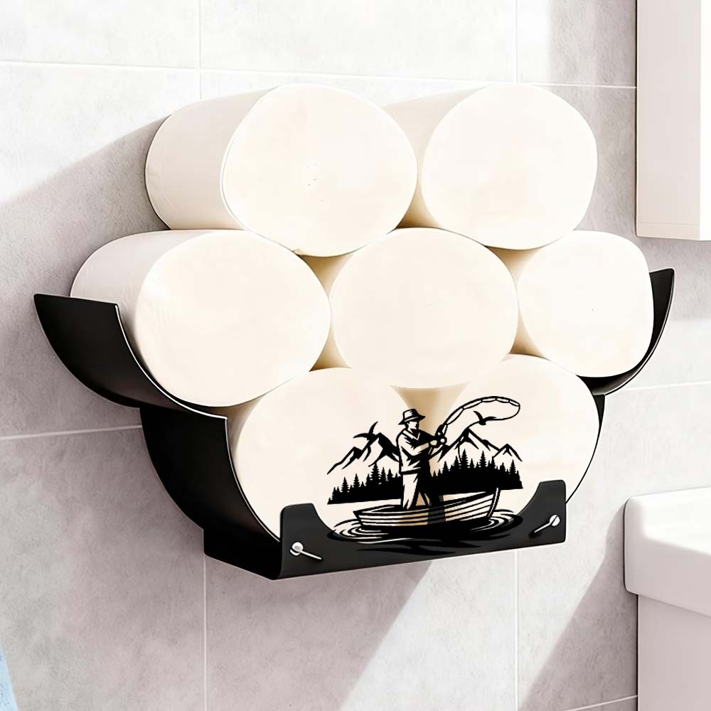Wall Mounted Towel Holder - Wrought Large Capacity Decorative Tissue Dispenser for Kitchen Bathroom