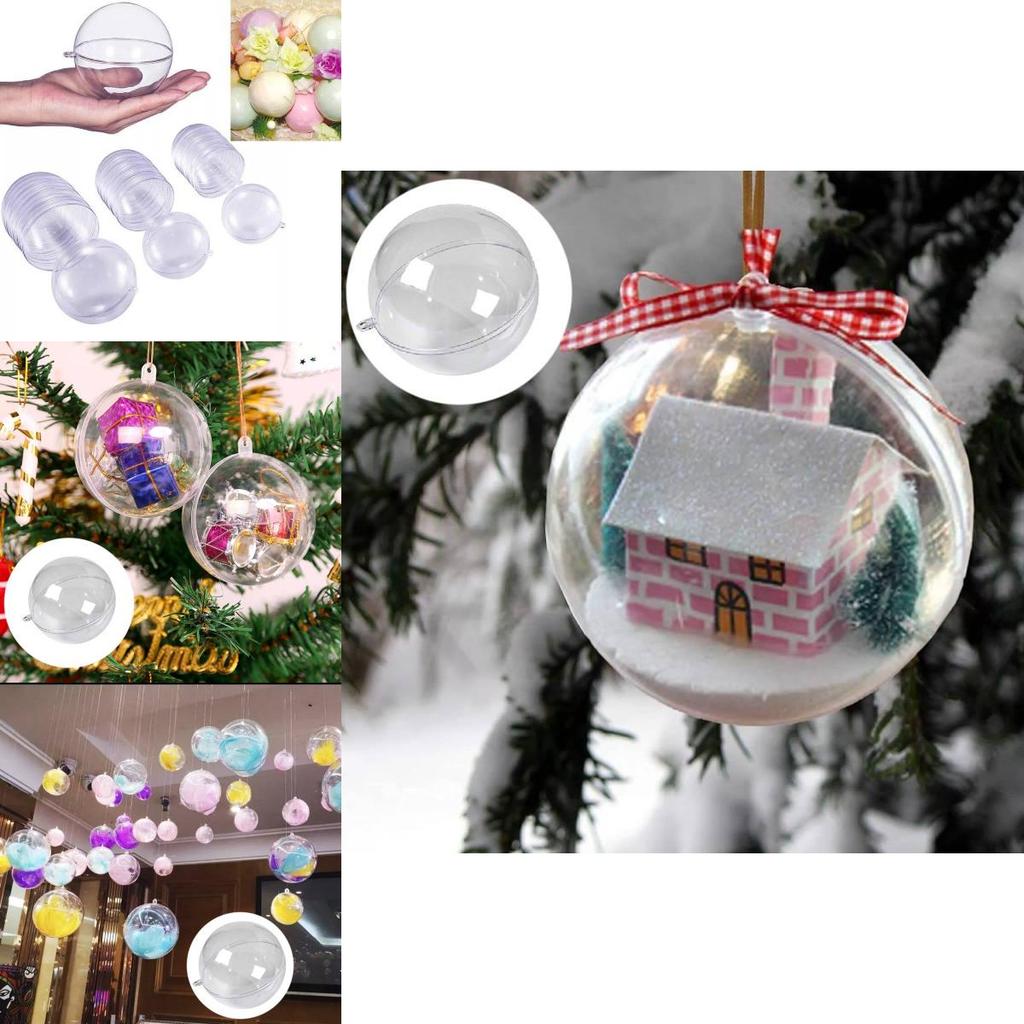 Vielseitige 4cm bis 20cm transparente Kunststoff-Hängeornamente, ideal für Weihnachtsdekoration