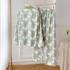 Tulip Print Satin Pajamas Women 2026 Autumn Thin Cardigan Long Sleeved Home Clothes Pyjamas