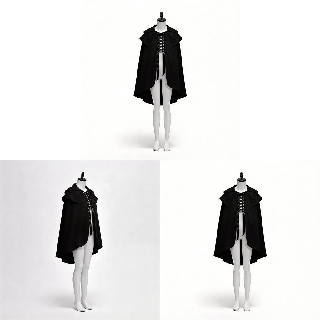 Gothic Costume Cloak For Cosplay With Polyester Fabric For Halloween Stage Performance