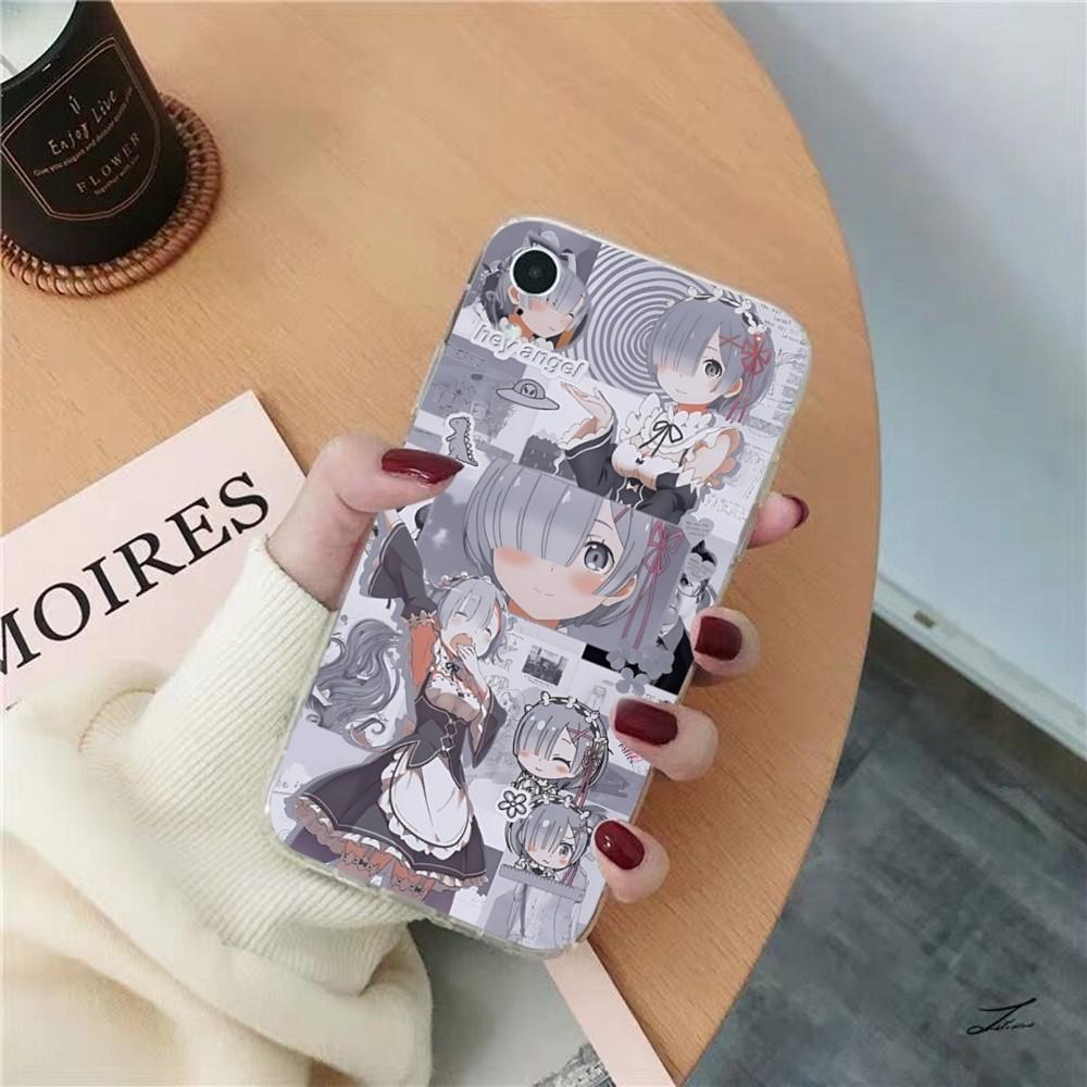 ReZERO Ram Rem Phone Case for iPhone 15 8 7 6 6S Plus X SE 2020 XR XS 14 11 12 13 Mini Pro Max Mobile Case