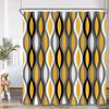 Abstract Geometric Shower Curtain Colorful Wavy Line Art Aesthetic Bathroom Decoration Modern Polyester Bath Curtain With Hook