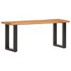 vidaXL Natural Edge Wood Bench 110 Cm Solid Acacia Wood Steel