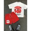 Men's Suit Short Sleeve T-shirt and Shorts