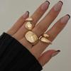 DIEZI 3pcs/set Sweet Cool Geometric Finger Rings For Women Girls Men Punk Gold Silver Color Metal Knuckle Joint Ring Jewelry