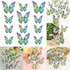 3D Butterfly Wall Decor Self Adhesive Stickers Wall Decor Room Mural for Party Cake Decoration Fridge Sticker