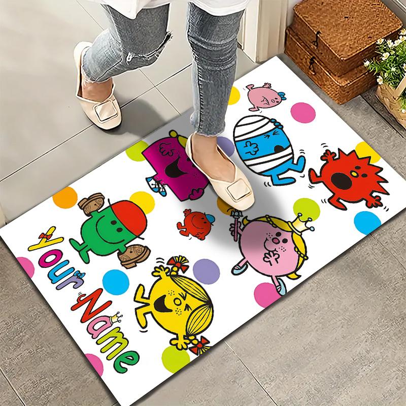 Mr Men Little Miss Custom Name Carpet Rug For Living Room Bedroom Home Sofa Decoration,Kids play Non-slip Floor Mat