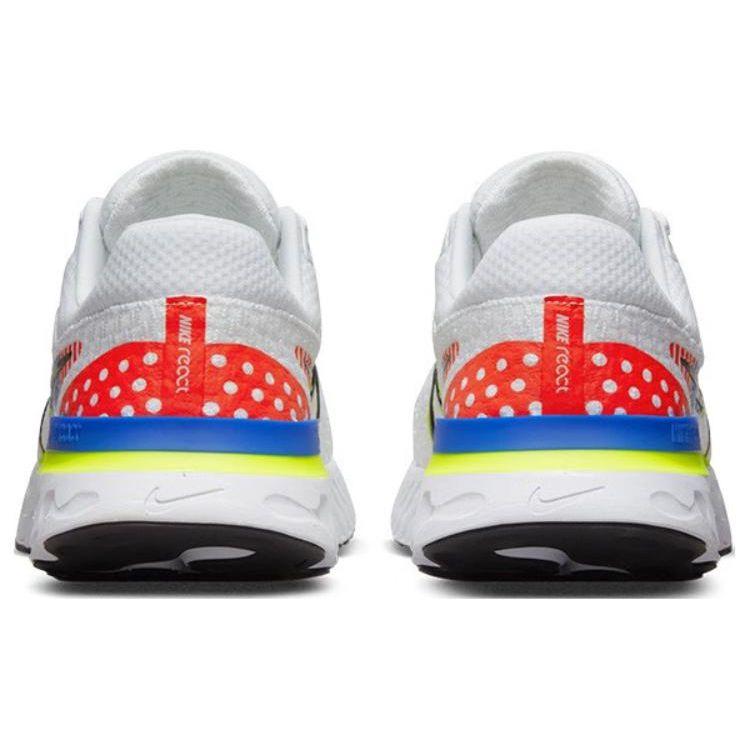 Nike React Infinity Run Flyknit 3 Premium White Racer Blue Volt Men Sneakers Black Fluorescent-Yellow Bright-Crimson DX1629-100